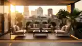 Sofa na tarasie z widokiem