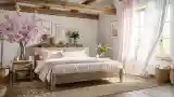 Łagodne Rustykalne Sypialnia