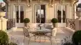 Luxurious Terrace with Gold Chairs