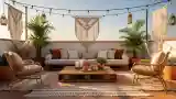 Elegancki Balkon W Stylu Bohemian