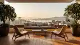 Wysoki Terrace w Stylu Mid Century