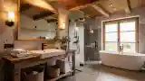 Rustic Bathroom with Warm Wood