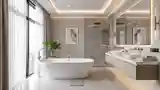 Luxury Marble Bath with Gold Accents