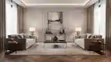 Luxurious Lounge with Marble and Wood