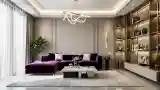 Glamorous Living Room in Purple Velvet