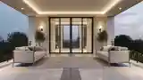 Luxury Terrace Lounge with Marble Flooring