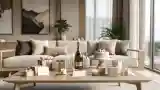 Japandi Dining Room with Wood and Stone