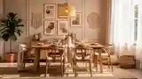 Bohemian Dining Room with Luxe Textures