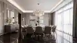 Elegancki Salon Jadalny z Marmurem