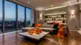 Modern Luxury Living Room with Halloween Touch
