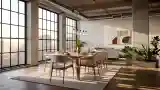 Industrial Dining Room with Concrete