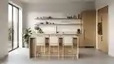 Minimalist Kitchen with Natural Wood