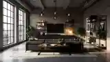 Przestronna sala w stylu industrialnym