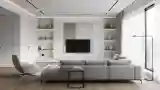 Minimalistna sala w odcieniach szarości