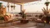 Boho Taras z Wzorem