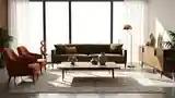 Sunlit Mid-Century Modern Living Room
