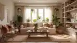 Salon z naturalnymi materiałami