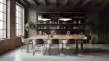 Elegant Dining Room with Brick Walls