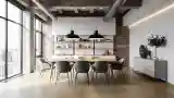 Wysoki Loft z Dębowym Stolikiem