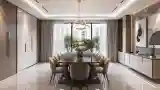 Luxury Dining Room with Marble Table