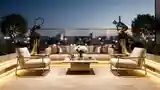 Glamour Terrace with Golden Accents
