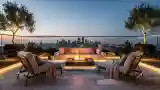 Modern Luxury Terrace with Fire Pit