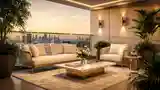 Glamorous Terrace with Marble