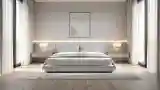 Minimalist Master Bedroom in Wood and Stone