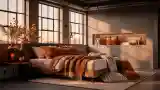 Industrial Bedroom with Warm Aura