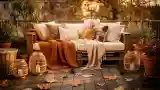 Bohemian Terrace with Wooden and Wicker Accents