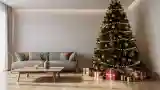 Japandi Living Room in Festive Glow