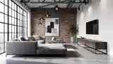 Industrial Living Room with Raw Textures
