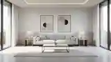 Nowoczesna sala z betonem i szkłem
