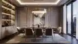 Elegancki Salon Jadalny z Marmurami
