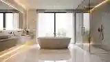 White Marble Gold Bath