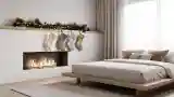 Japandi Bedroom with Fireplace