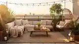 Boho Taras z Wizją Miasta