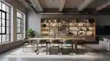 Loft Dining Room with Wood and Concrete