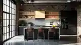 Industrial Kitchen with Dark Accents