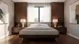 Minimalist Master Bedroom in Warm Wood