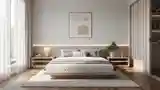 Pokój senny w stylu japandi