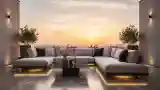 Sofa tarasowy z oświetleniem LED