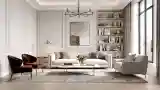 Modern Classic Living Room with Wood and Silver Accents
