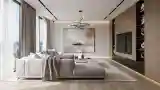 Modern Lounge with Wood and Glass