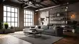 Spacious Industrial Living Room