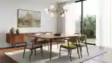 Elegancka sala kolacyjna z drewnem