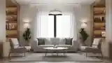 Scandinavian Lounge with Warm Wood and Silver Accents
