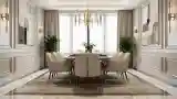 Elegant Dining Room with Luxury Textures