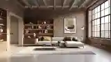 Loft z ekskluzywną cegłą i drewnem