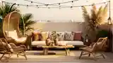 Bohemian Terrace with Rattan and Wood